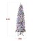 Best Choice Products Pre-Lit Artificial Snow Flocked Pencil Christmas Tree Decoration w/ Multicolor Lights